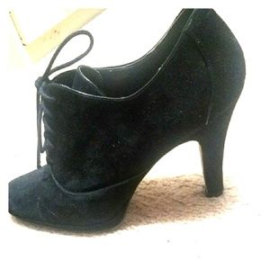 Black Suede Joan & David ankle boot heels